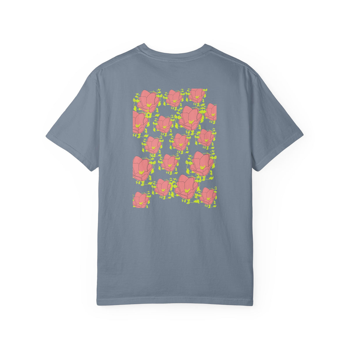 Floral Pop Pattern T-Shirt — Pink Poppy Repeat Graphic Tee