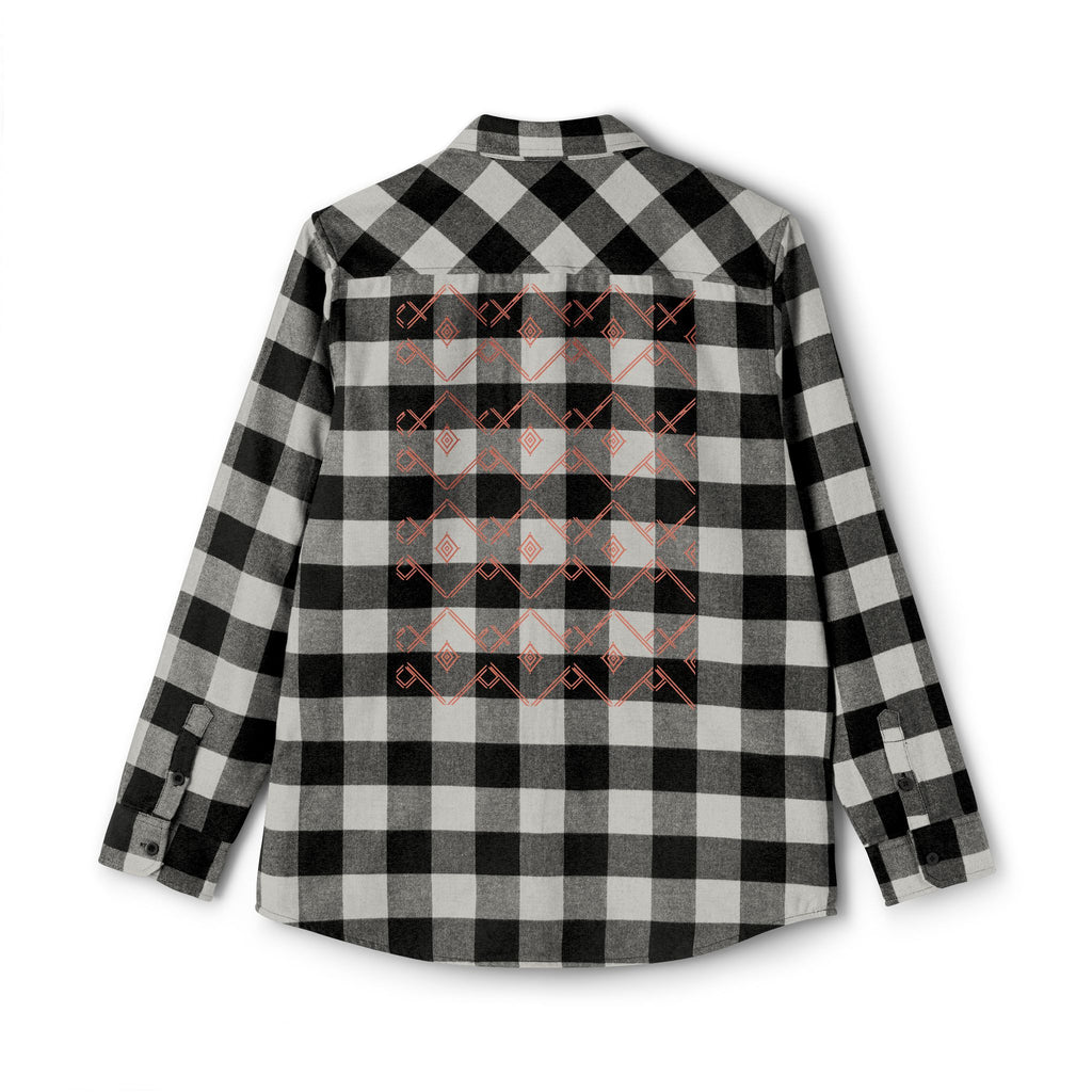 Plaid Flannel Shirt with Geometric Patchwork Back