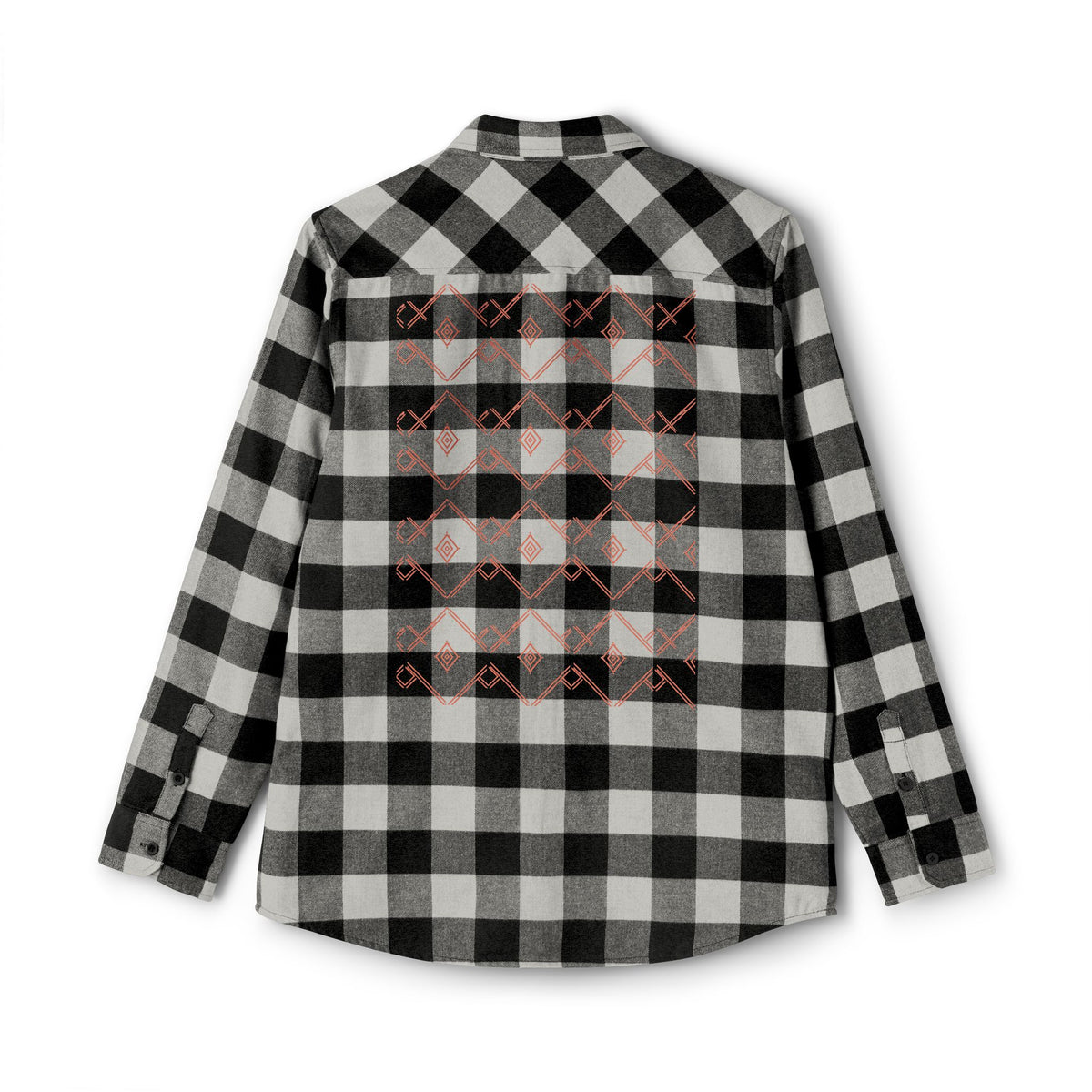 Plaid Flannel Shirt with Geometric Patchwork Back