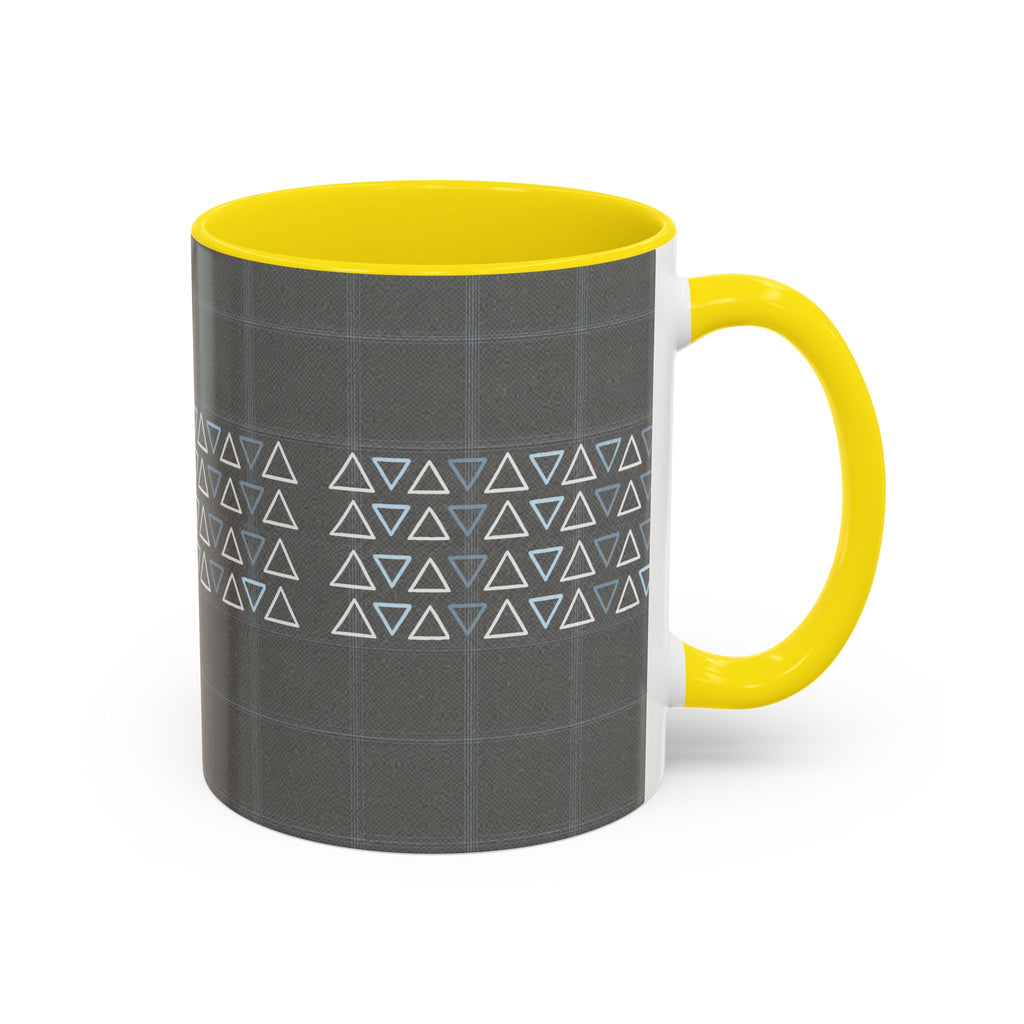Minimal Geometric Triangle Accent Coffee Mug — Modern Gray 11/15oz
