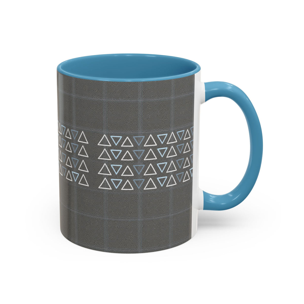 Minimal Geometric Triangle Accent Coffee Mug — Modern Gray 11/15oz