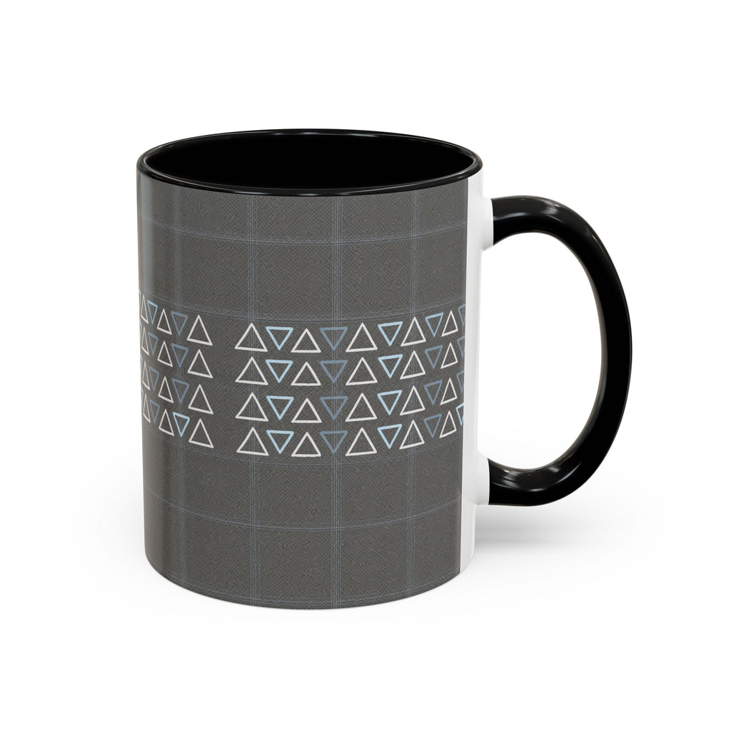 Minimal Geometric Triangle Accent Coffee Mug — Modern Gray 11/15oz