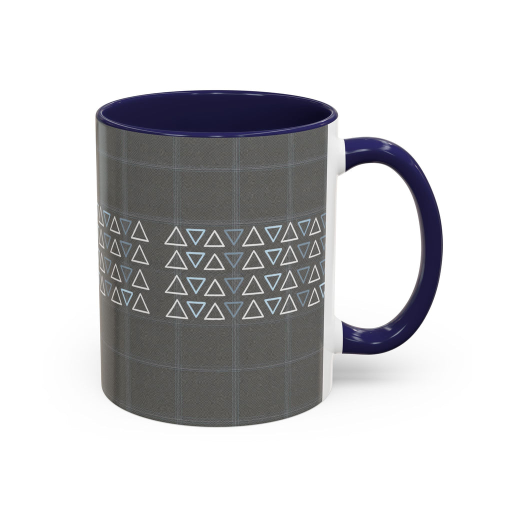 Minimal Geometric Triangle Accent Coffee Mug — Modern Gray 11/15oz