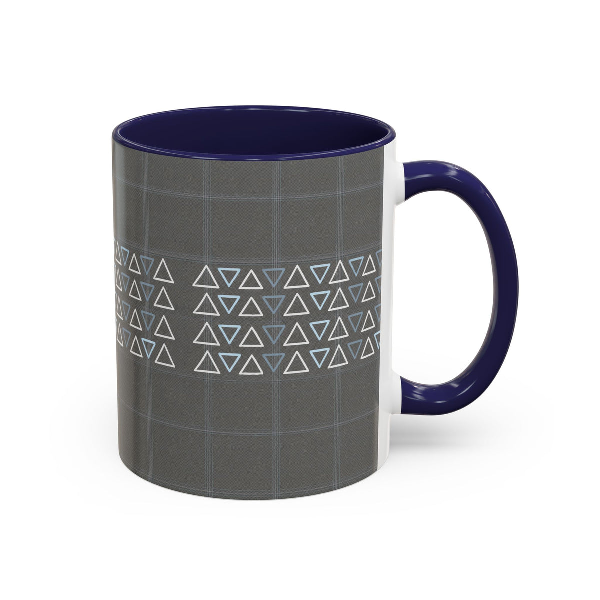 Minimal Geometric Triangle Accent Coffee Mug — Modern Gray 11/15oz