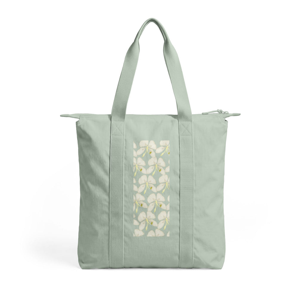 Tote — Black Floral Orchid Panel Nomad Carry-All Tote Bag