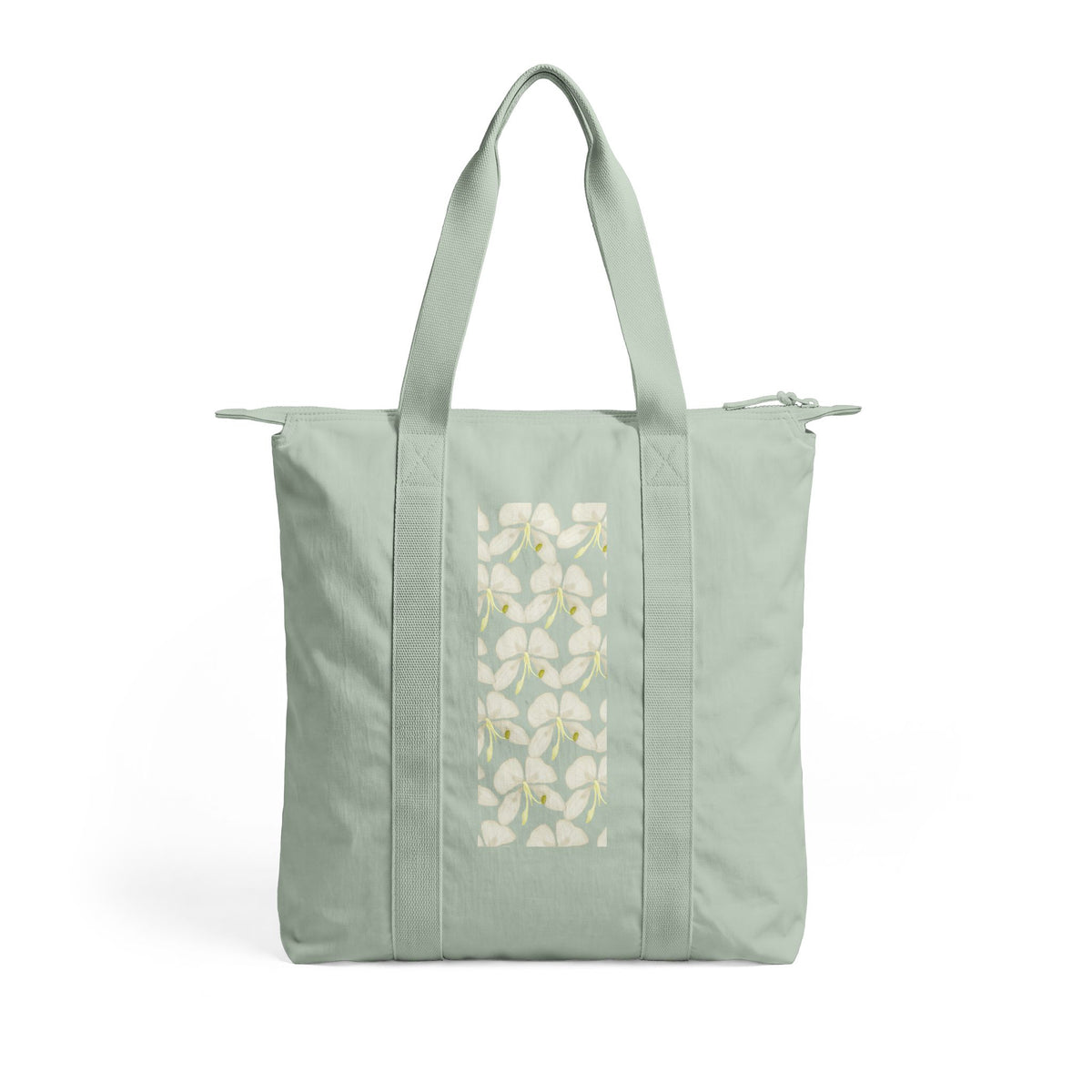 Tote — Black Floral Orchid Panel Nomad Carry-All Tote Bag