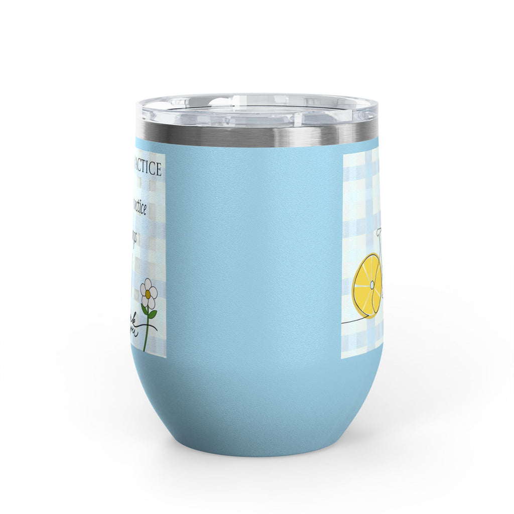 Gratitude Practice Wine Tumbler — 12oz Insulated Stainless Steel Cup ("Gratitude is a practice, name 3 good things everyday")