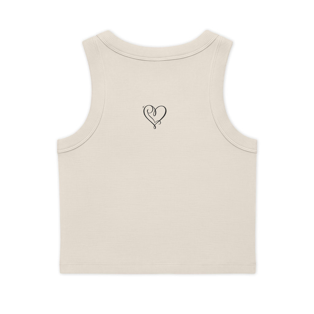 Floral Vine Crop Tank — Women's Organic Ribbed Tank Top