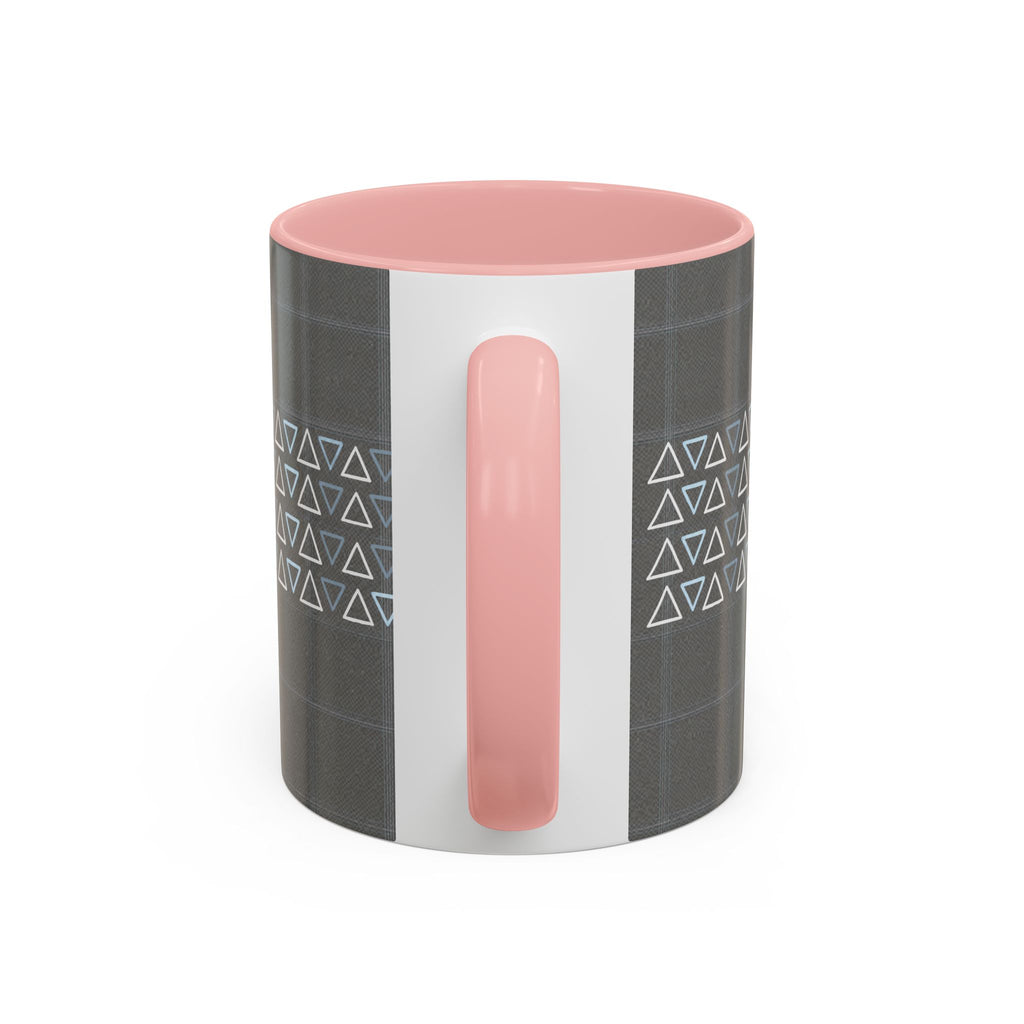 Minimal Geometric Triangle Accent Coffee Mug — Modern Gray 11/15oz