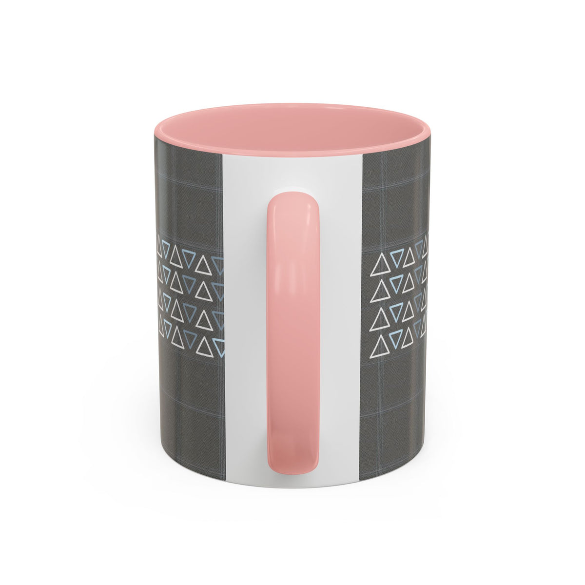 Minimal Geometric Triangle Accent Coffee Mug — Modern Gray 11/15oz