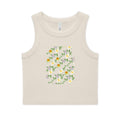 Floral Vine Crop Tank — Women's Organic Ribbed Tank Top