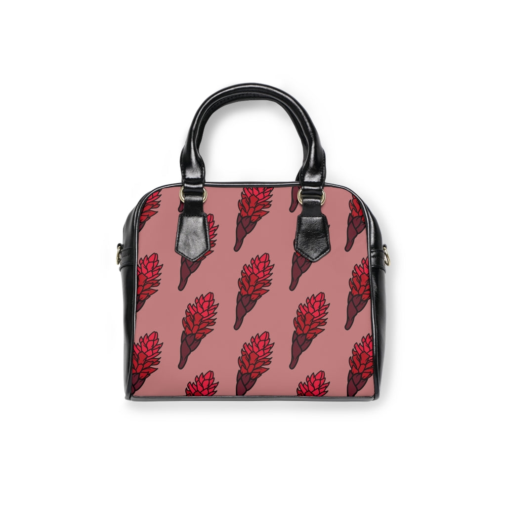 Shoulder Handbag — Red Ginger Floral Patterned Tote Bag