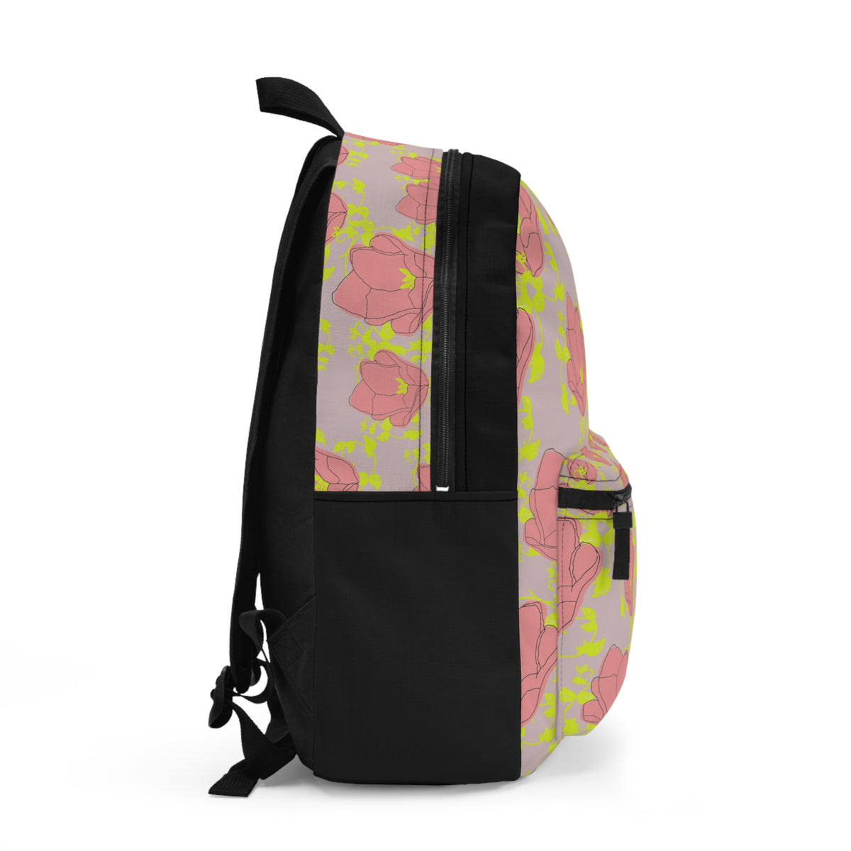 Floral 'Thank You' Backpack – Pink Tulip Pattern, Cute Spring Daypack