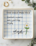 Ceramic Trinket Tray — “The Daily Practice” Gratitude Dish (Thank You Daisy)