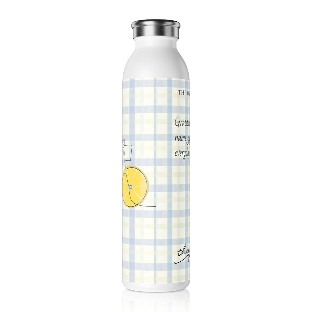 Slim Water Bottle — 'The Daily Practice: Gratitude' Plaid Stainless Bottle