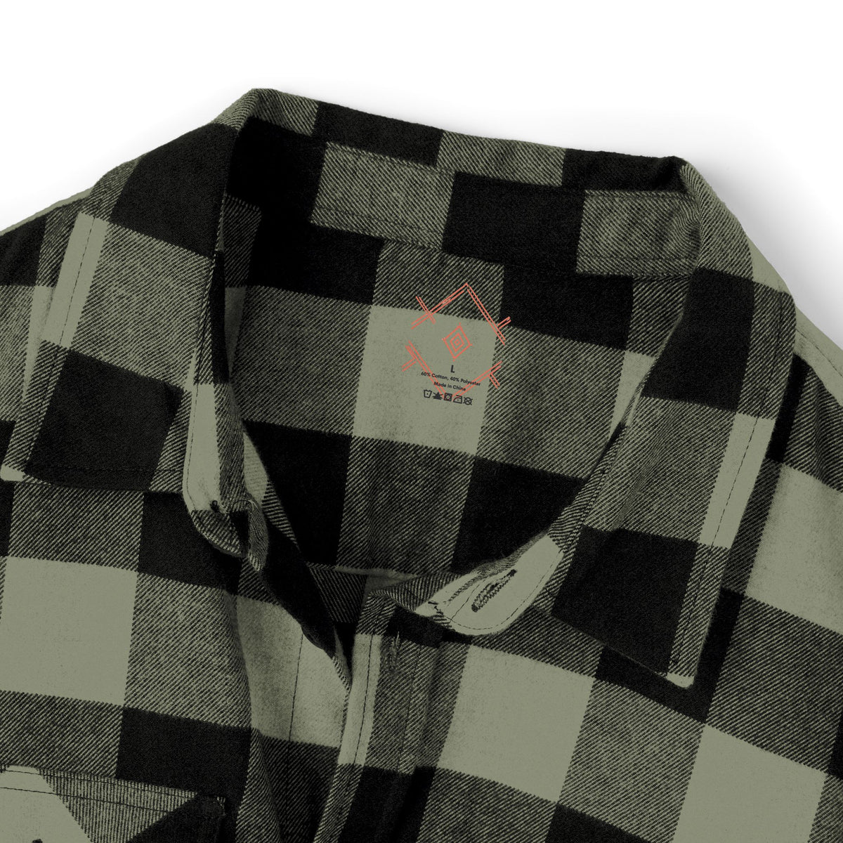 Plaid Flannel Shirt with Geometric Patchwork Back