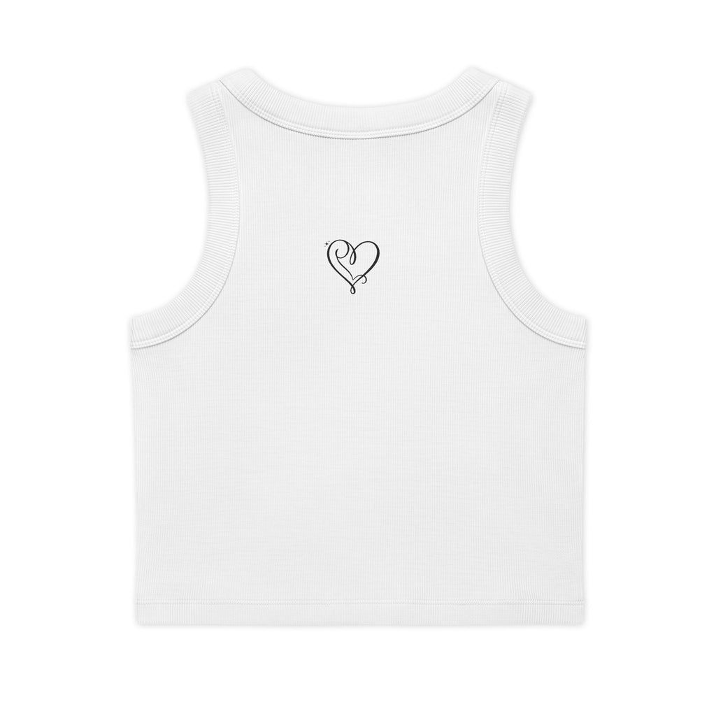 Floral Vine Crop Tank — Women's Organic Ribbed Tank Top