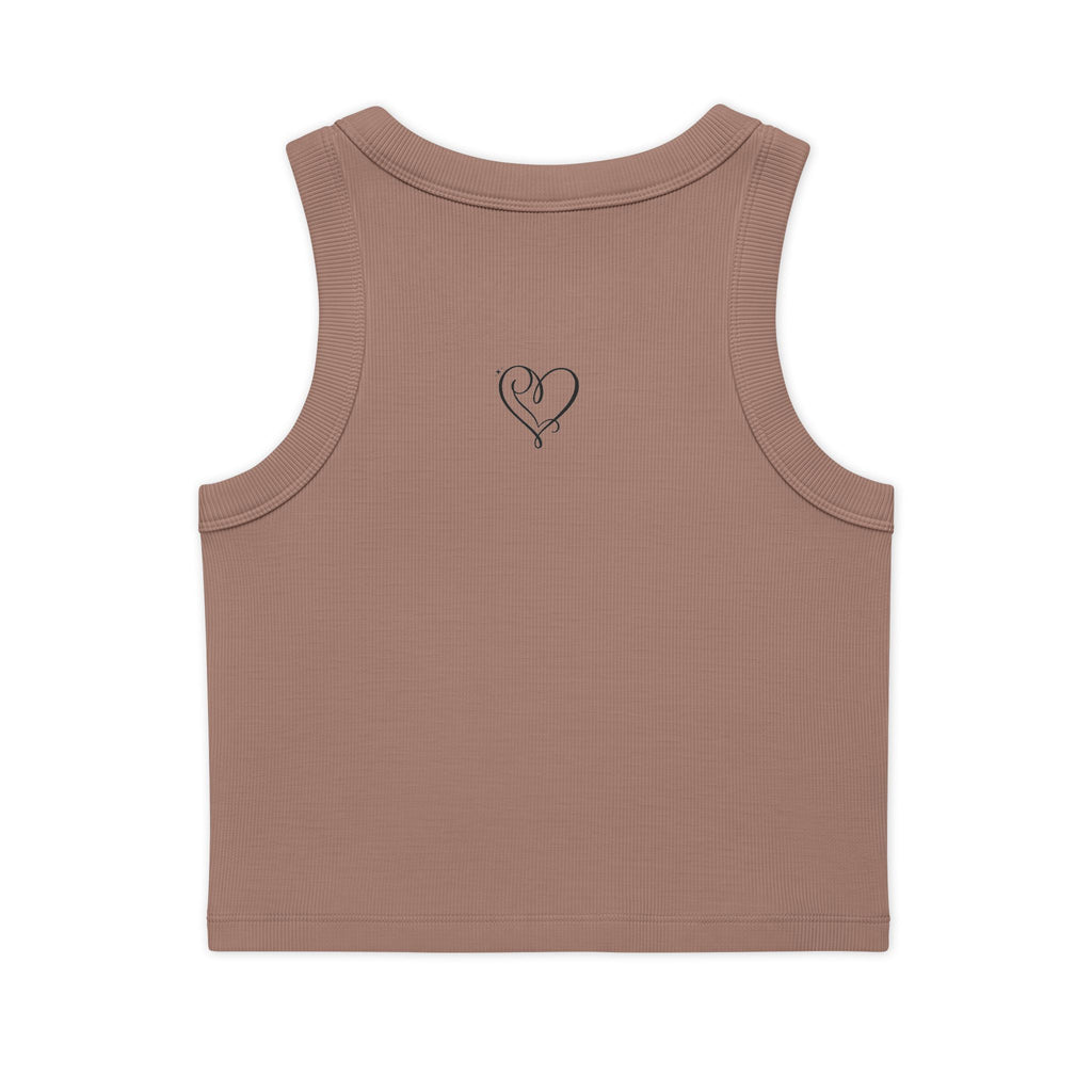 Floral Vine Crop Tank — Women's Organic Ribbed Tank Top