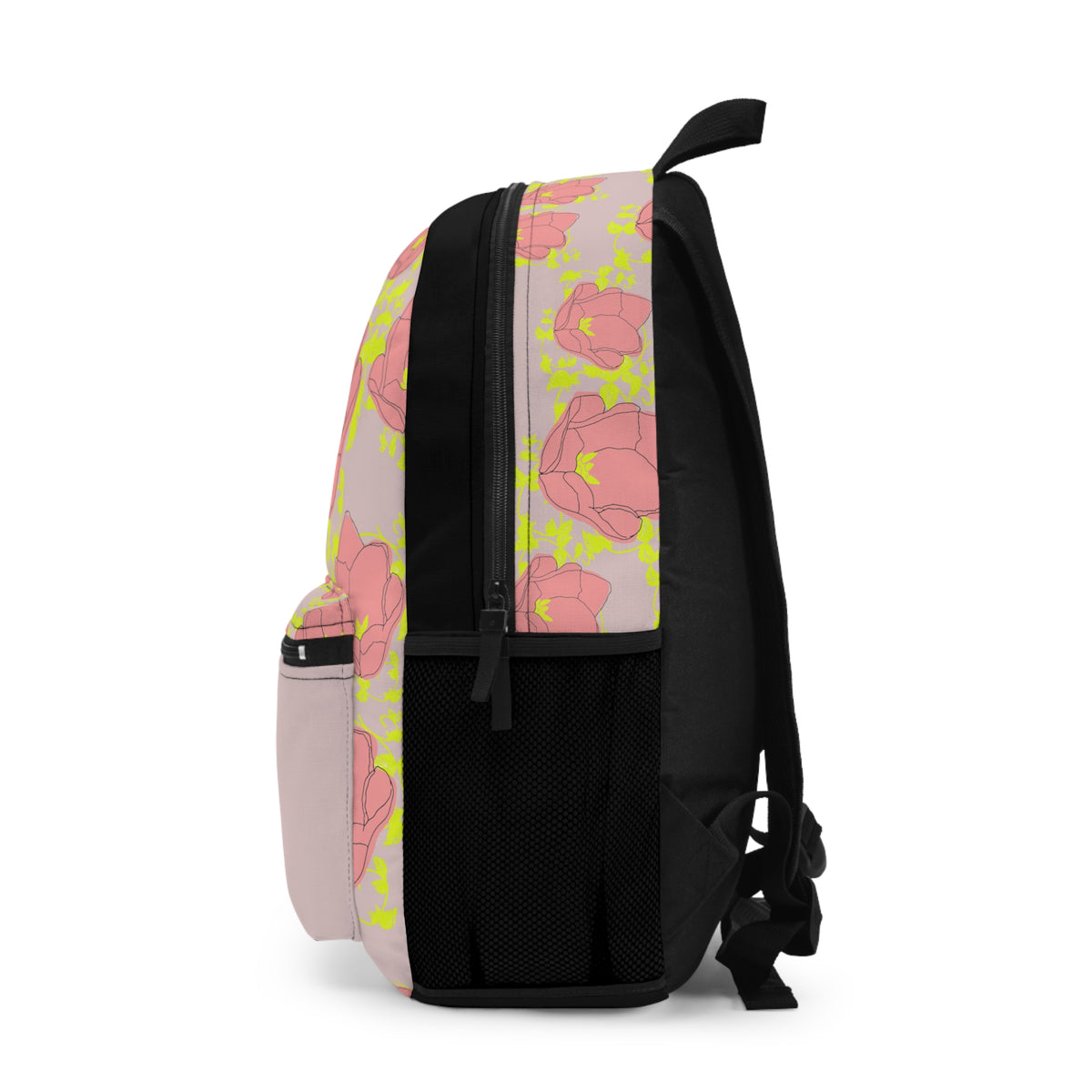 Floral 'Thank You' Backpack – Pink Tulip Pattern, Cute Spring Daypack