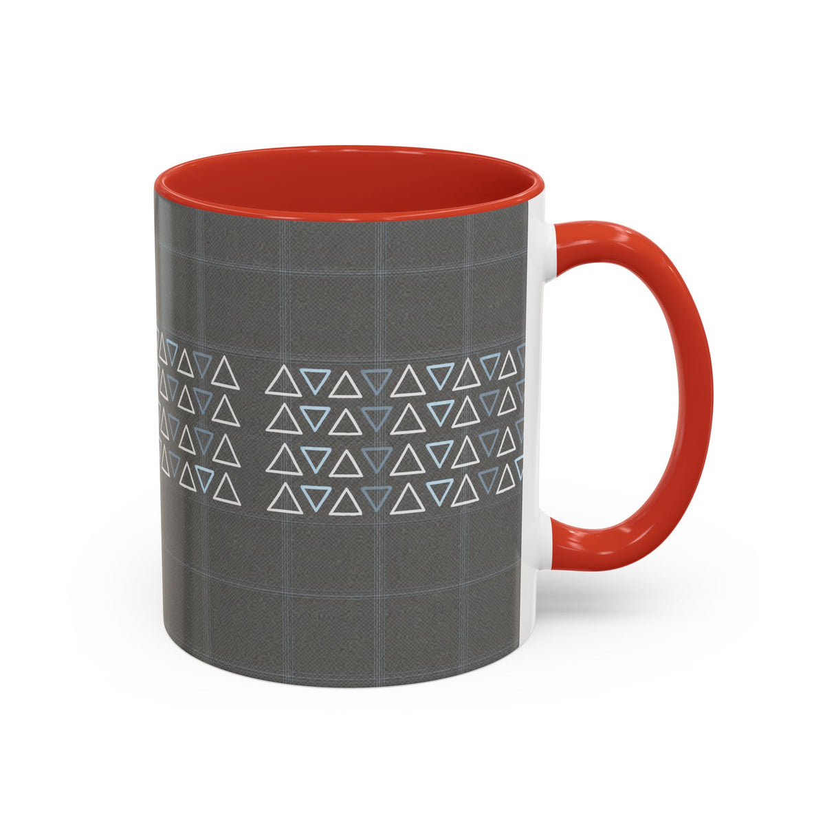 Minimal Geometric Triangle Accent Coffee Mug — Modern Gray 11/15oz