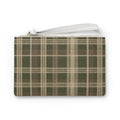 Plaid Clutch Bag — Olive Green Tartan Wristlet for Fall & Everyday
