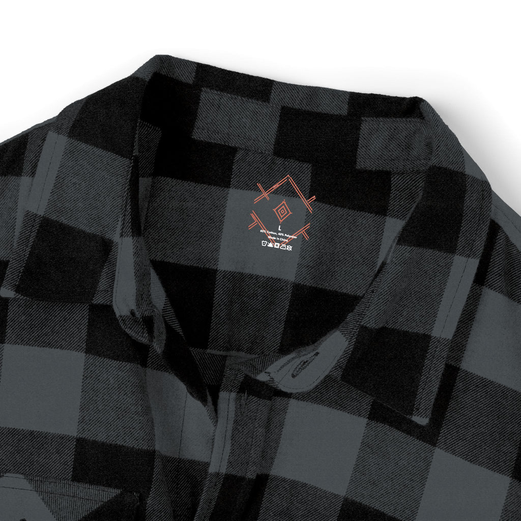 Plaid Flannel Shirt with Geometric Patchwork Back