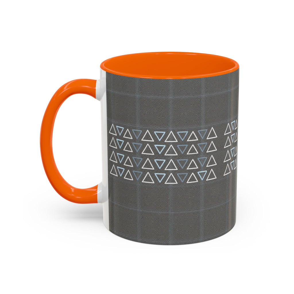 Minimal Geometric Triangle Accent Coffee Mug — Modern Gray 11/15oz