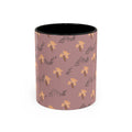 Pink Floral Accent Coffee Mug — Retro Bloom Pattern (11/15oz)