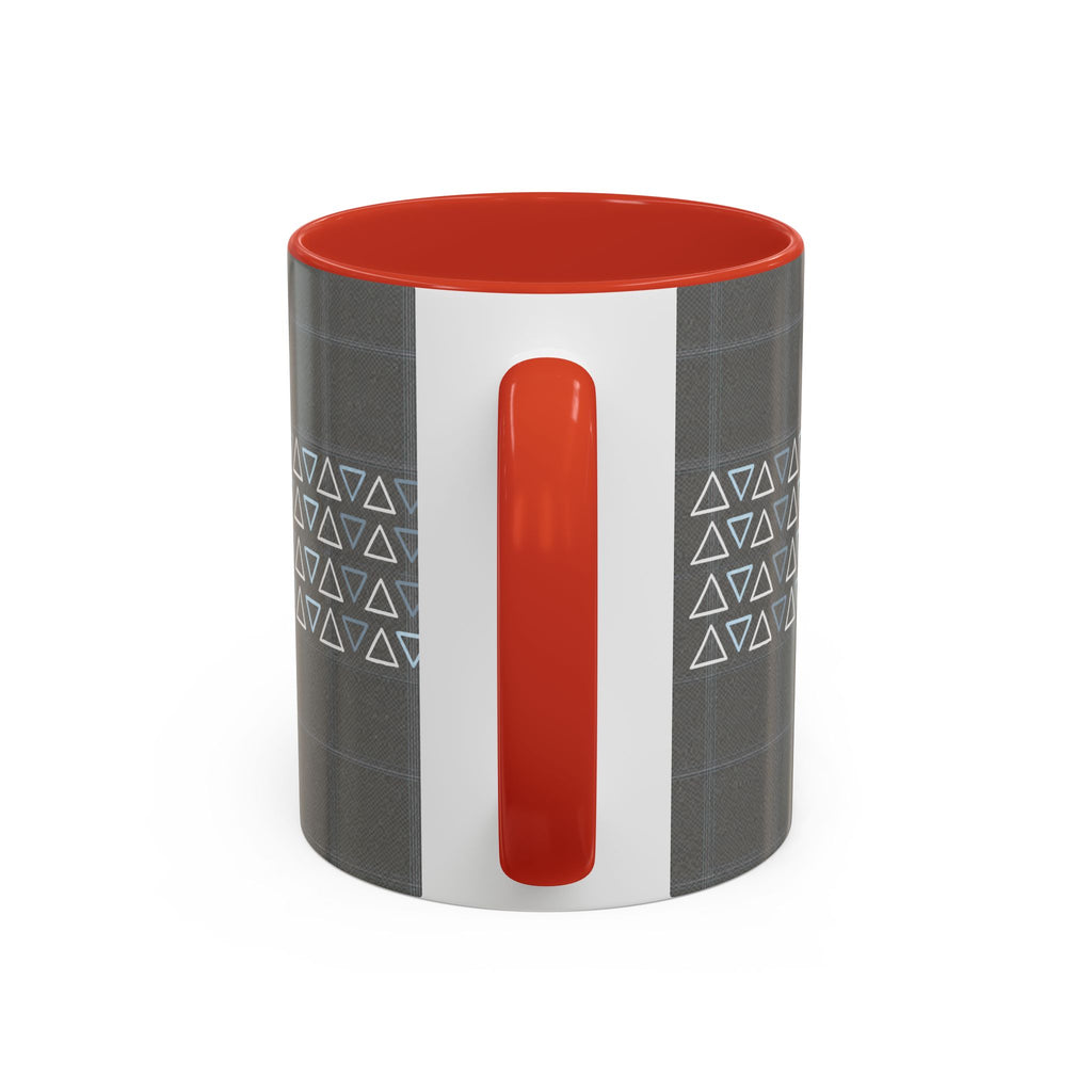 Minimal Geometric Triangle Accent Coffee Mug — Modern Gray 11/15oz