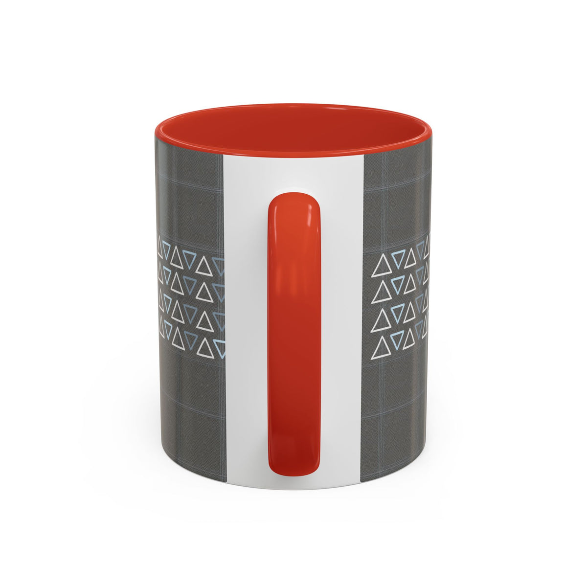 Minimal Geometric Triangle Accent Coffee Mug — Modern Gray 11/15oz