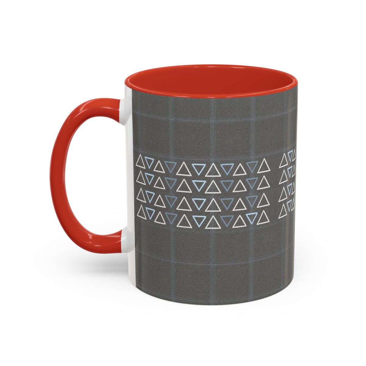 Minimal Geometric Triangle Accent Coffee Mug — Modern Gray 11/15oz