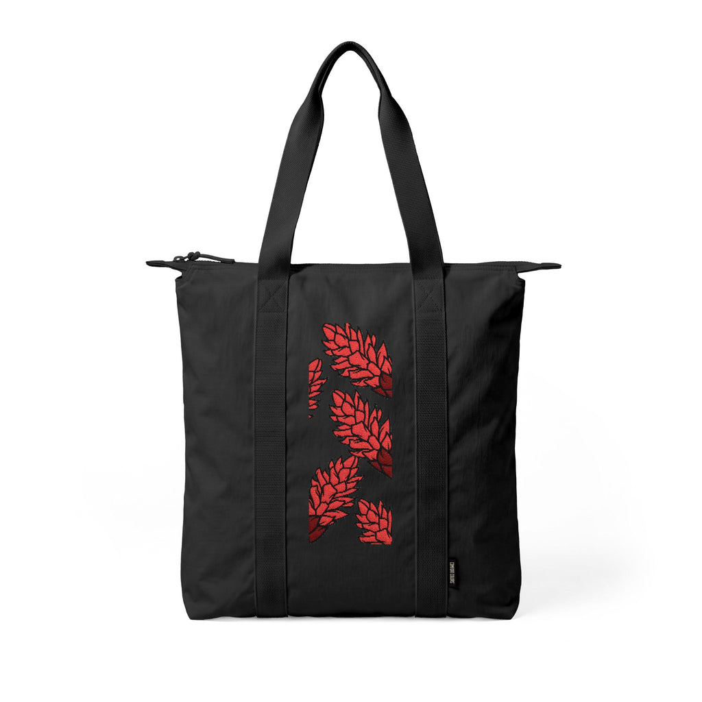 Nomad Carry-All Tote Bag — Red Leaf Vine Pattern Travel Tote