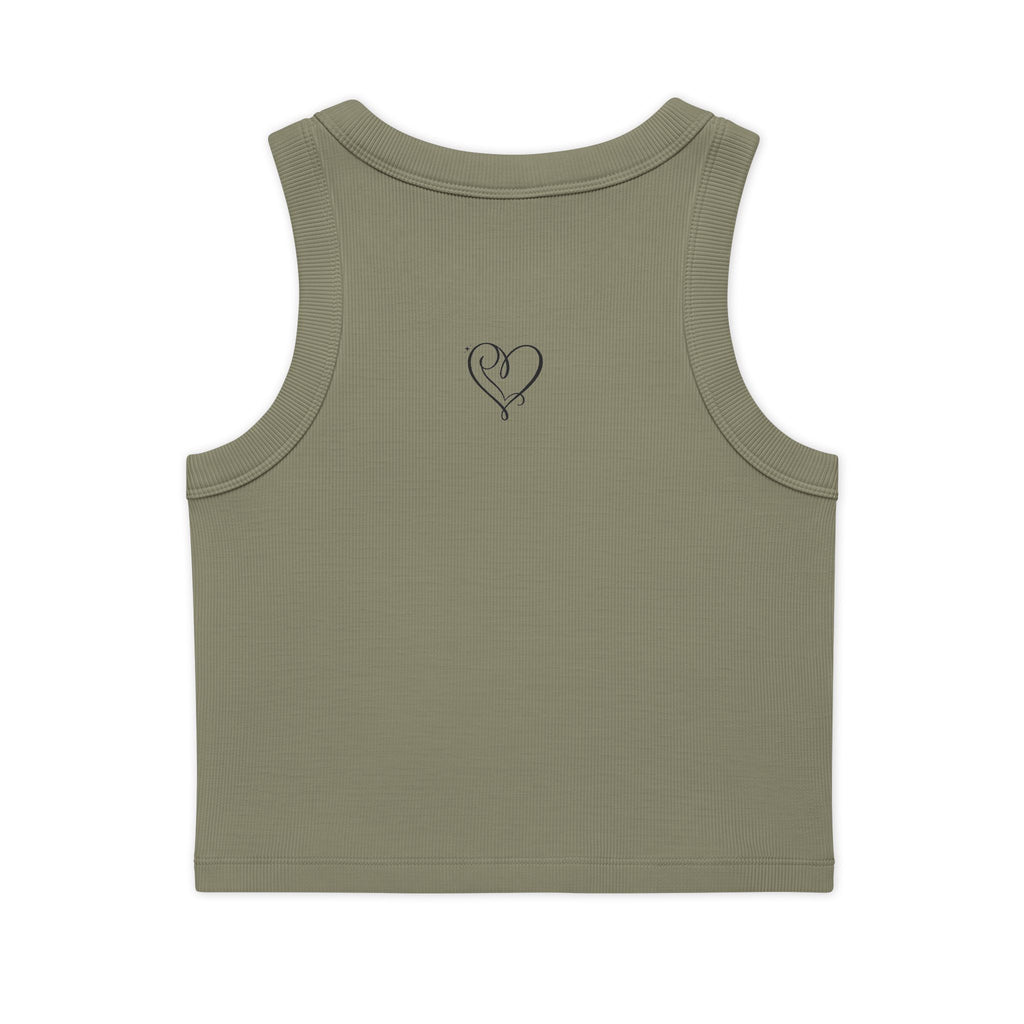 Floral Vine Crop Tank — Women's Organic Ribbed Tank Top