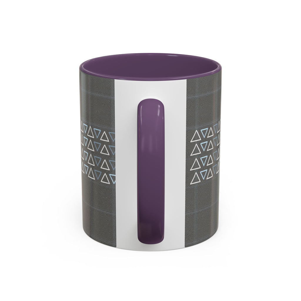 Minimal Geometric Triangle Accent Coffee Mug — Modern Gray 11/15oz