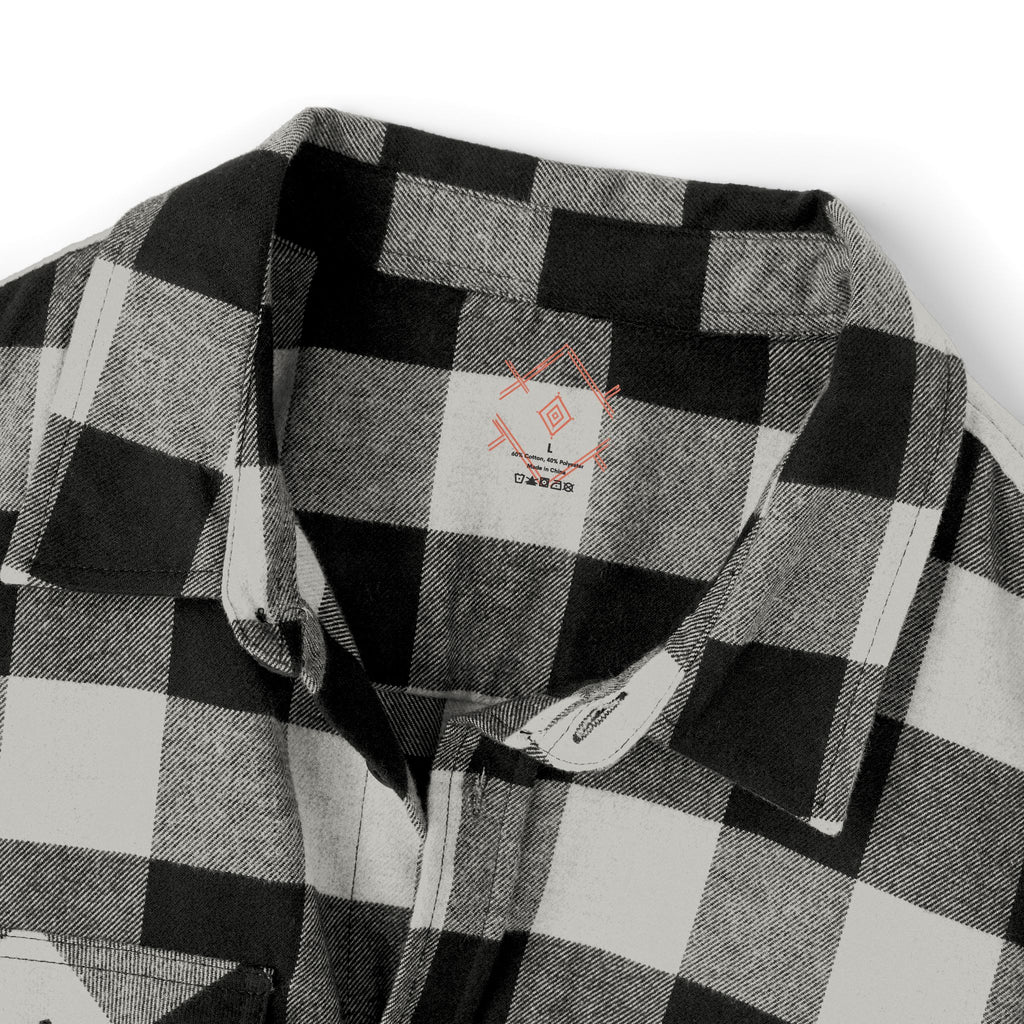 Plaid Flannel Shirt with Geometric Patchwork Back