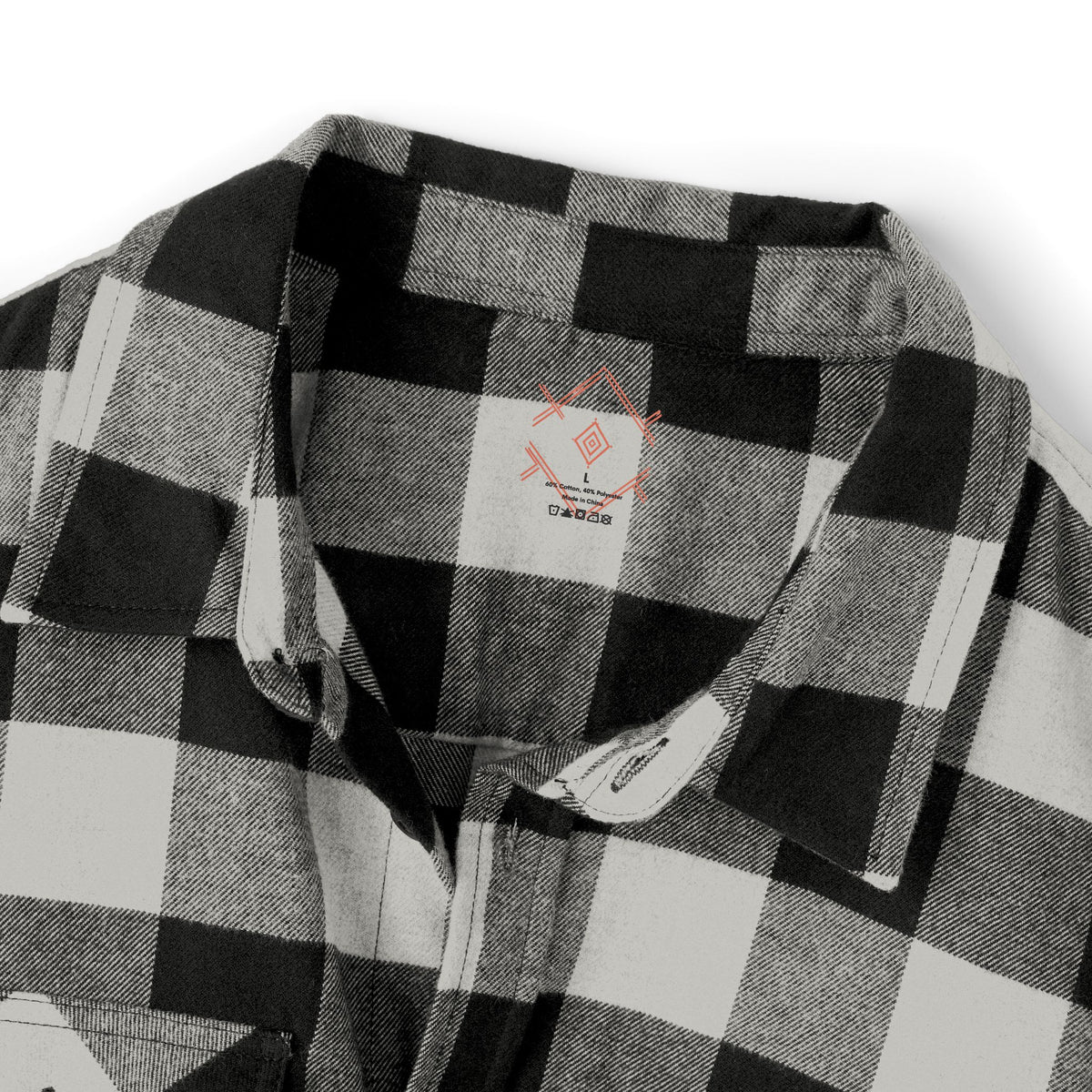 Plaid Flannel Shirt with Geometric Patchwork Back
