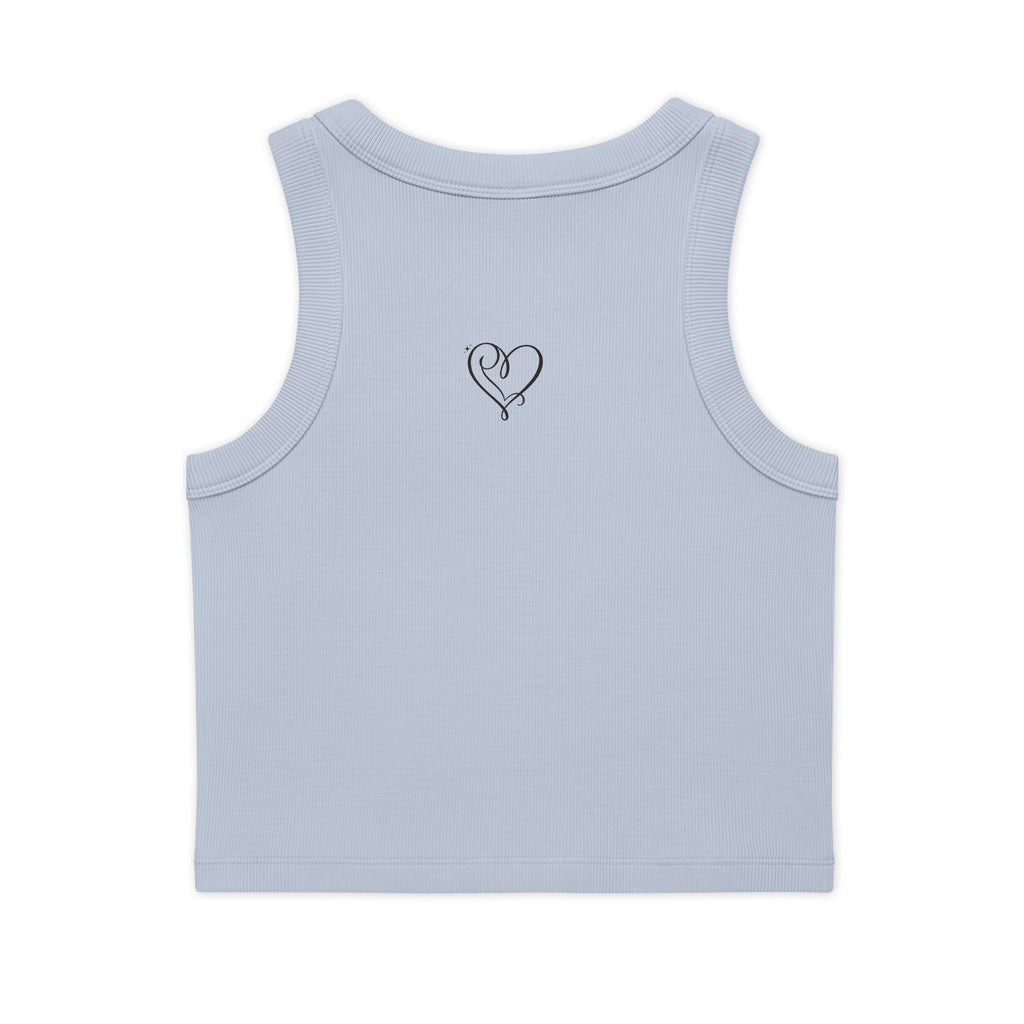 Floral Vine Crop Tank — Women's Organic Ribbed Tank Top
