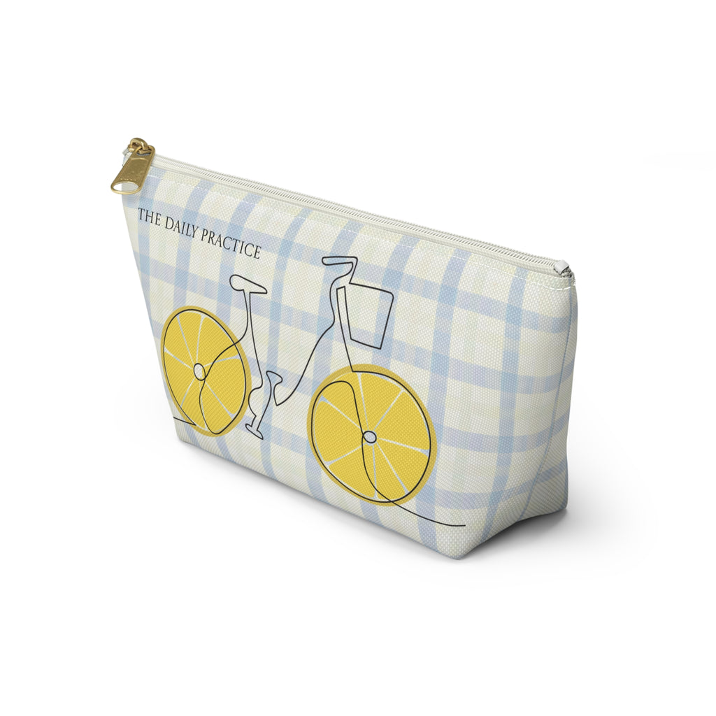 Accessory Pouch — Lemon Wheel Bicycle Design with 'The Daily Practice' & 'Thank You' Gratitude Message