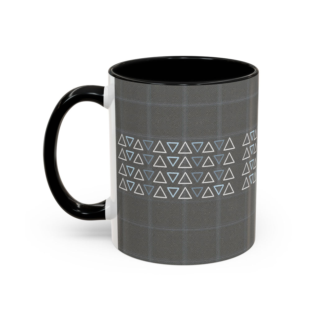 Minimal Geometric Triangle Accent Coffee Mug — Modern Gray 11/15oz