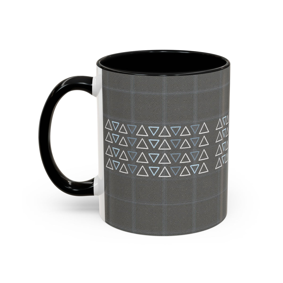 Minimal Geometric Triangle Accent Coffee Mug — Modern Gray 11/15oz