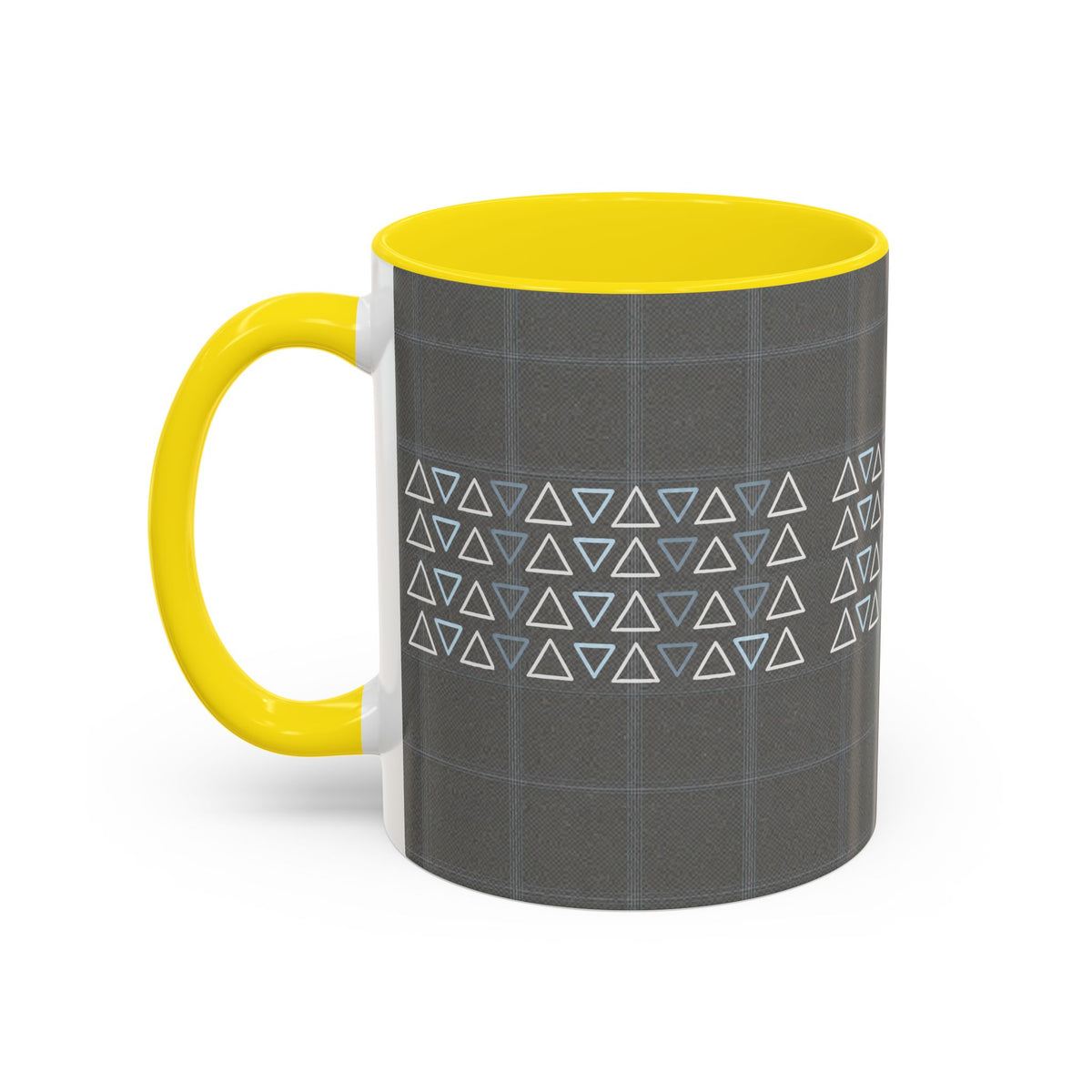 Minimal Geometric Triangle Accent Coffee Mug — Modern Gray 11/15oz