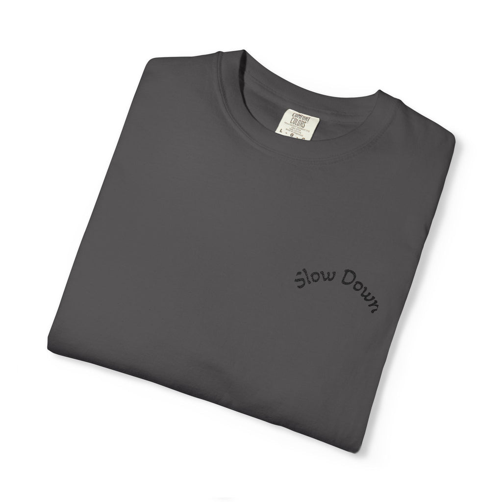 Gratitude Floral Tee — White Garment-Dyed T-Shirt