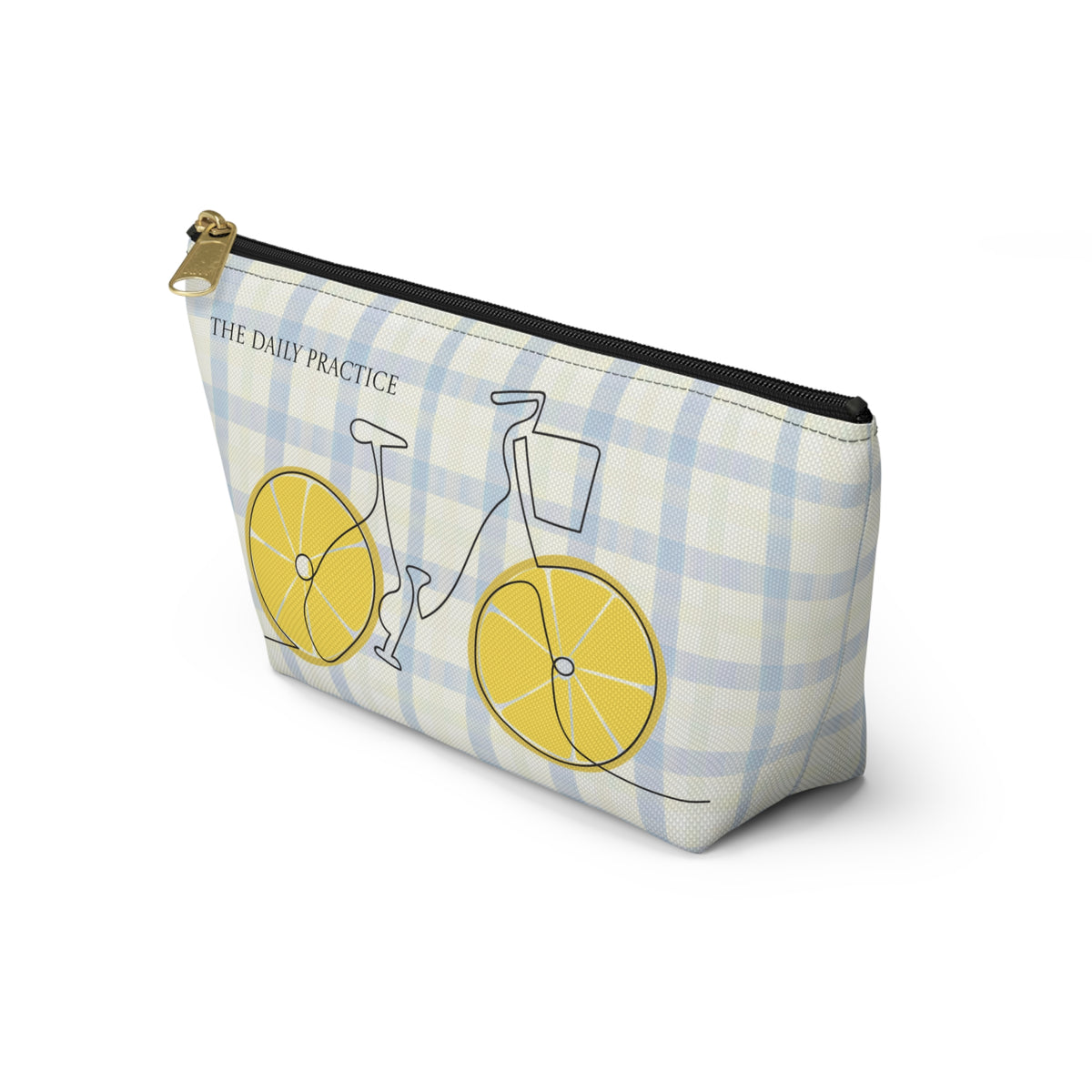 Accessory Pouch — Lemon Wheel Bicycle Design with 'The Daily Practice' & 'Thank You' Gratitude Message
