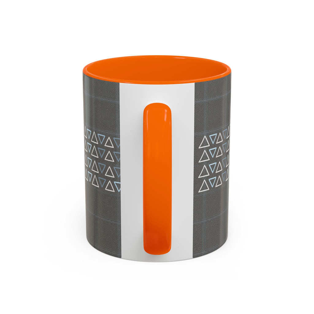 Minimal Geometric Triangle Accent Coffee Mug — Modern Gray 11/15oz
