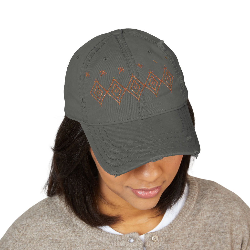 Embroidered Southwest Diamond Distressed Dad Hat