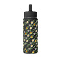 20oz Floral Water Bottle – Mini Straw Hydration Bottle with Dainty Yellow Blossoms