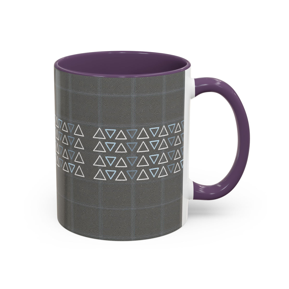 Minimal Geometric Triangle Accent Coffee Mug — Modern Gray 11/15oz
