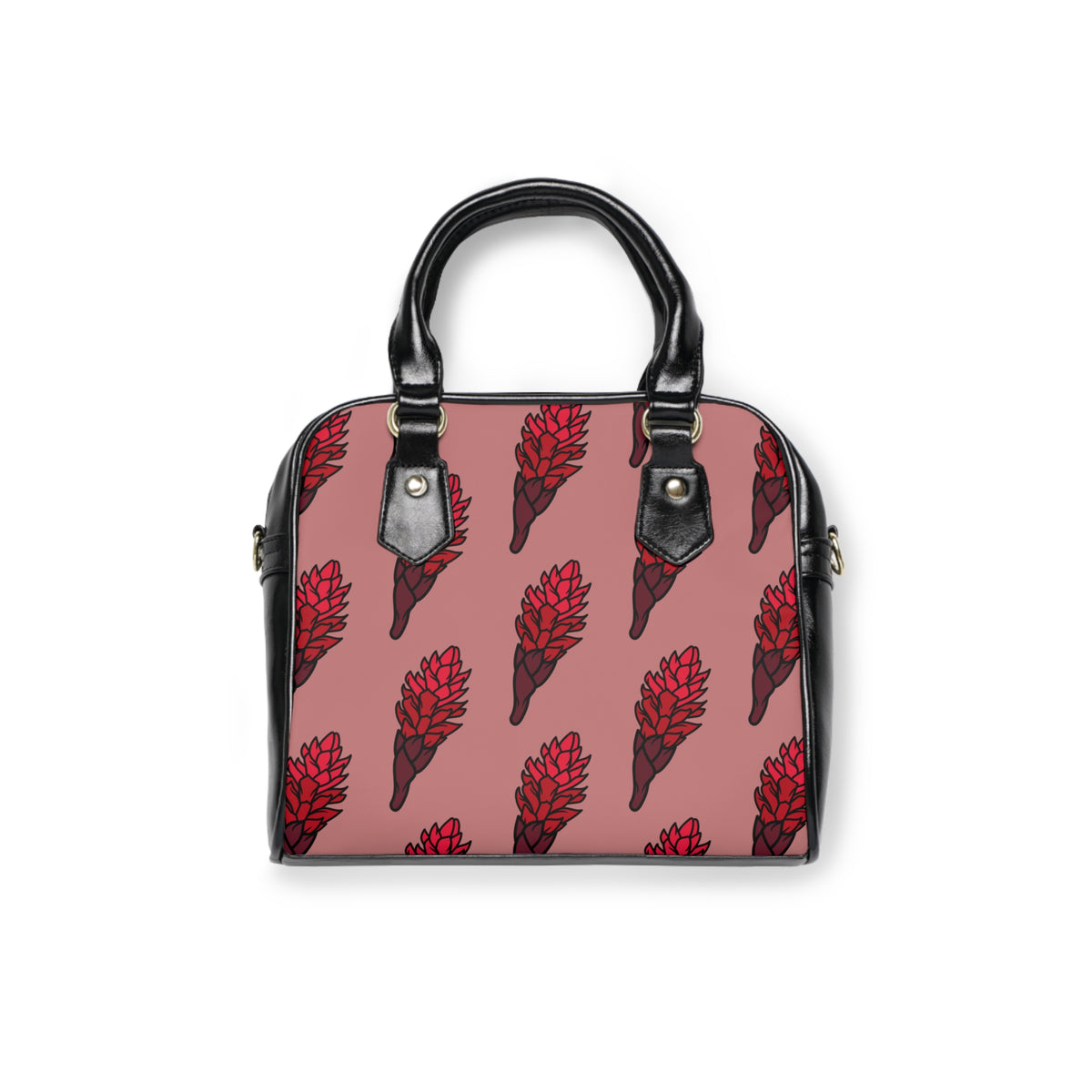Shoulder Handbag — Red Ginger Floral Patterned Tote Bag