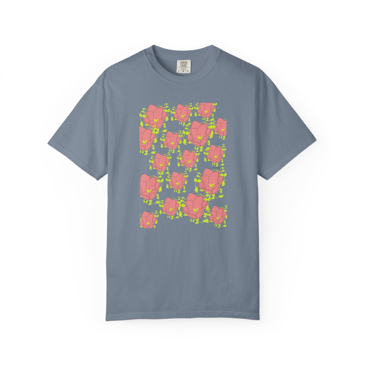 Floral Pop Pattern T-Shirt — Pink Poppy Repeat Graphic Tee