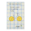Gratitude Daily Practice Waffle Tea Towel — Double-Sided Plaid Kitchen Towel with Bicycle & 'Name 3 Good Things' Quote
